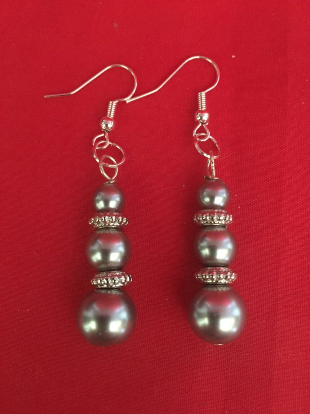 Elegant Triple Pearl Dangle Earrings